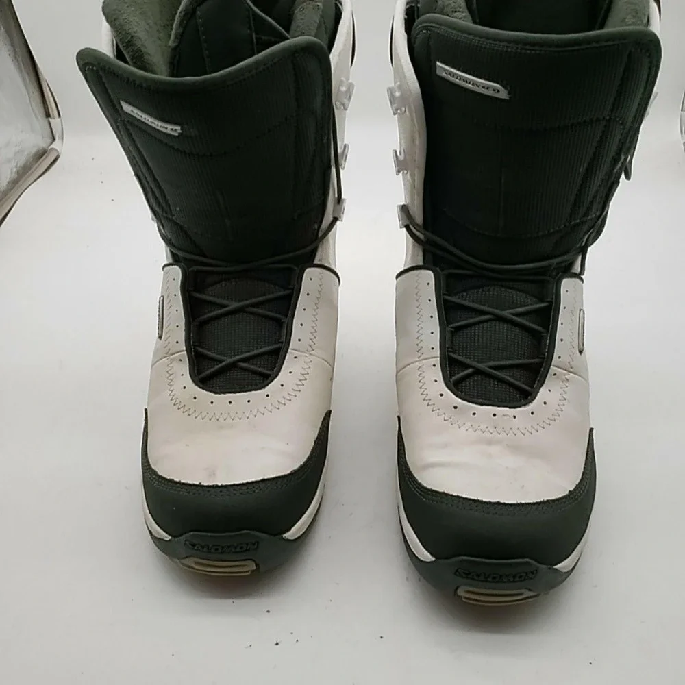 Burton Snowboard Boots Mens 9 White Black Lace Up Rubber Sole Traction Outsole